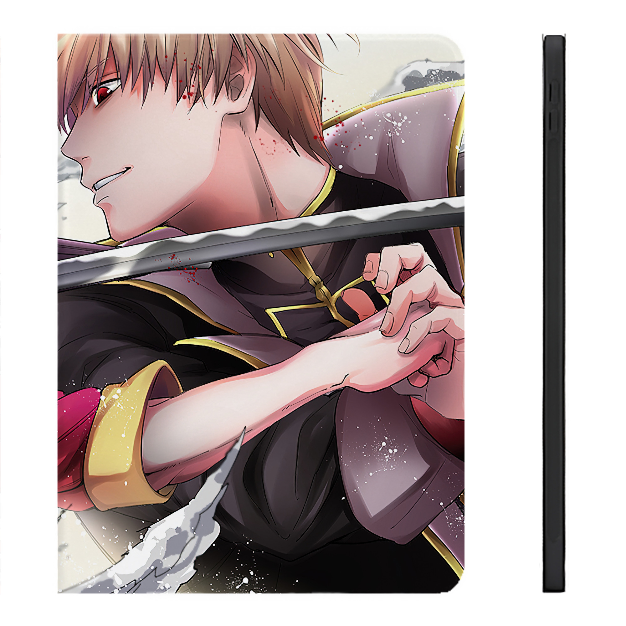 （画像用） ぎんたま 坂田銀時（さかたぎんとき） 神楽 志村新八（しむら しんぱち） GINTAMA Sakata Gintoki Kagura Shimura Shinpachi IPadケース ペンホルダー付き ブックスタイルデザイン